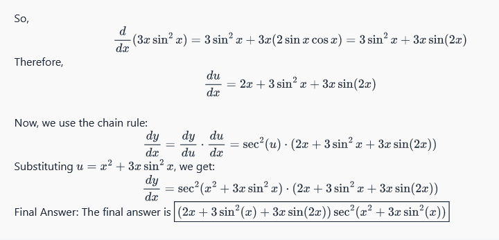 Пример нахождения производной MathGPT